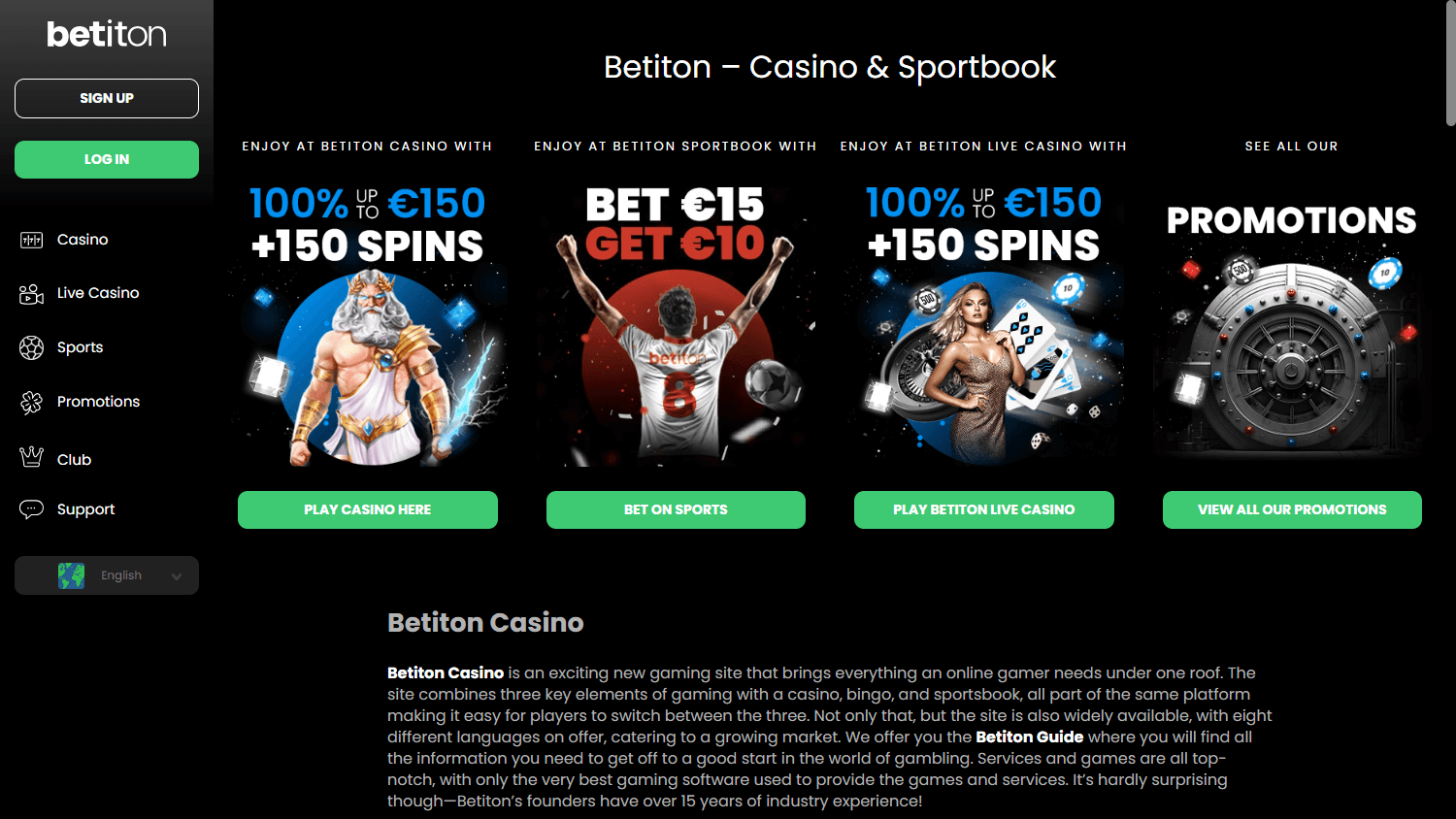 Betiton Casino Desktop screenshot